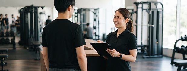 トレーナーに相談する様子